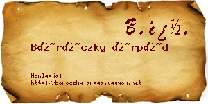 Böröczky Árpád névjegykártya